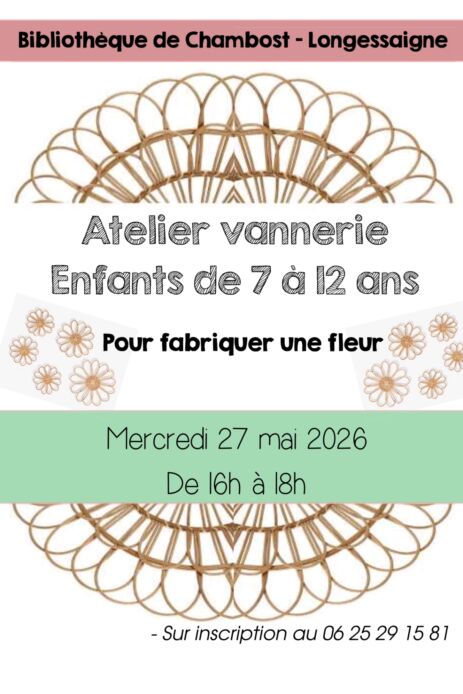 Atelier vannerie bibliothèque