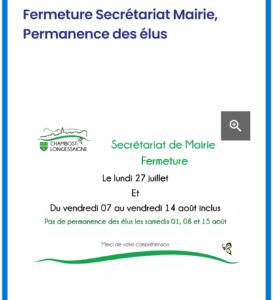 Fermeture secrétariat mairie