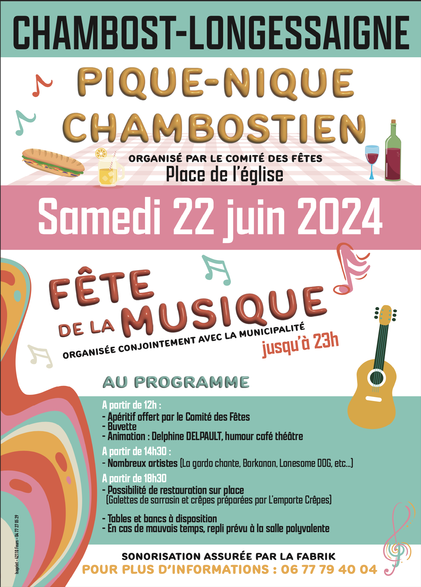 affiche pique nique fete de la musique